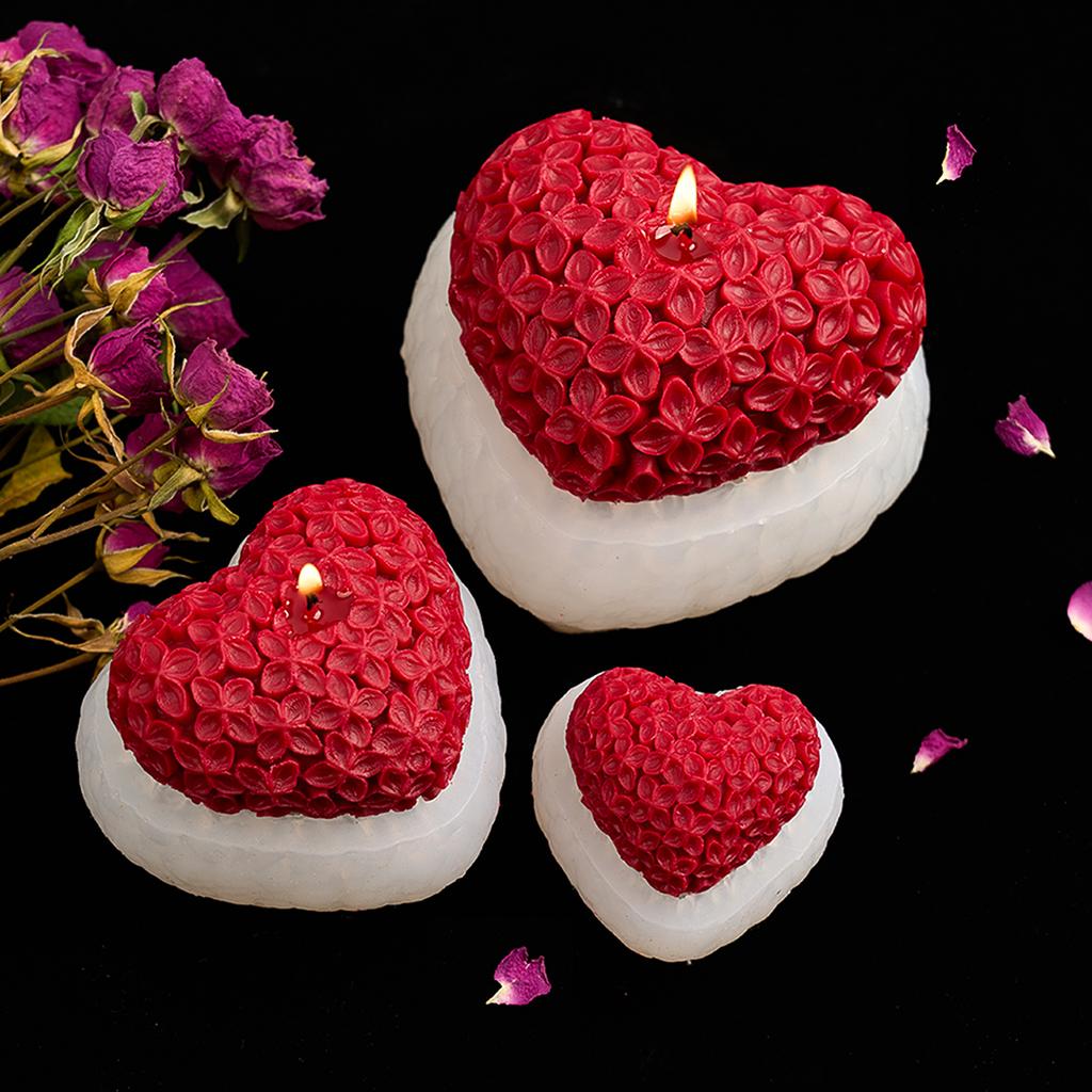 Größe S/M/L Liebesblume Duftkerze Silikonform DIY Handgemachte Seifenkugelform Valentinstag Deko Gips Harz Bastelform