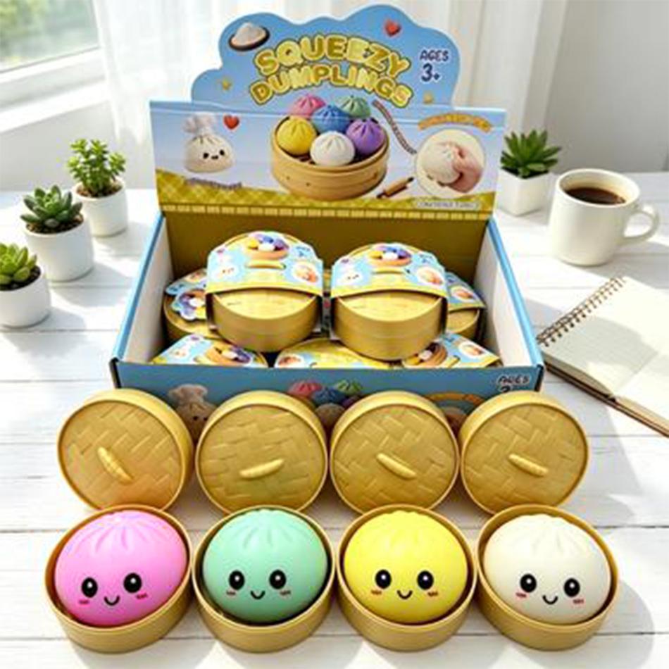 1-4pcs Colorful Simulated Dumpling Squishy Relaxing  Antistress Enhance Happiness Rebound Squeeze  Toy