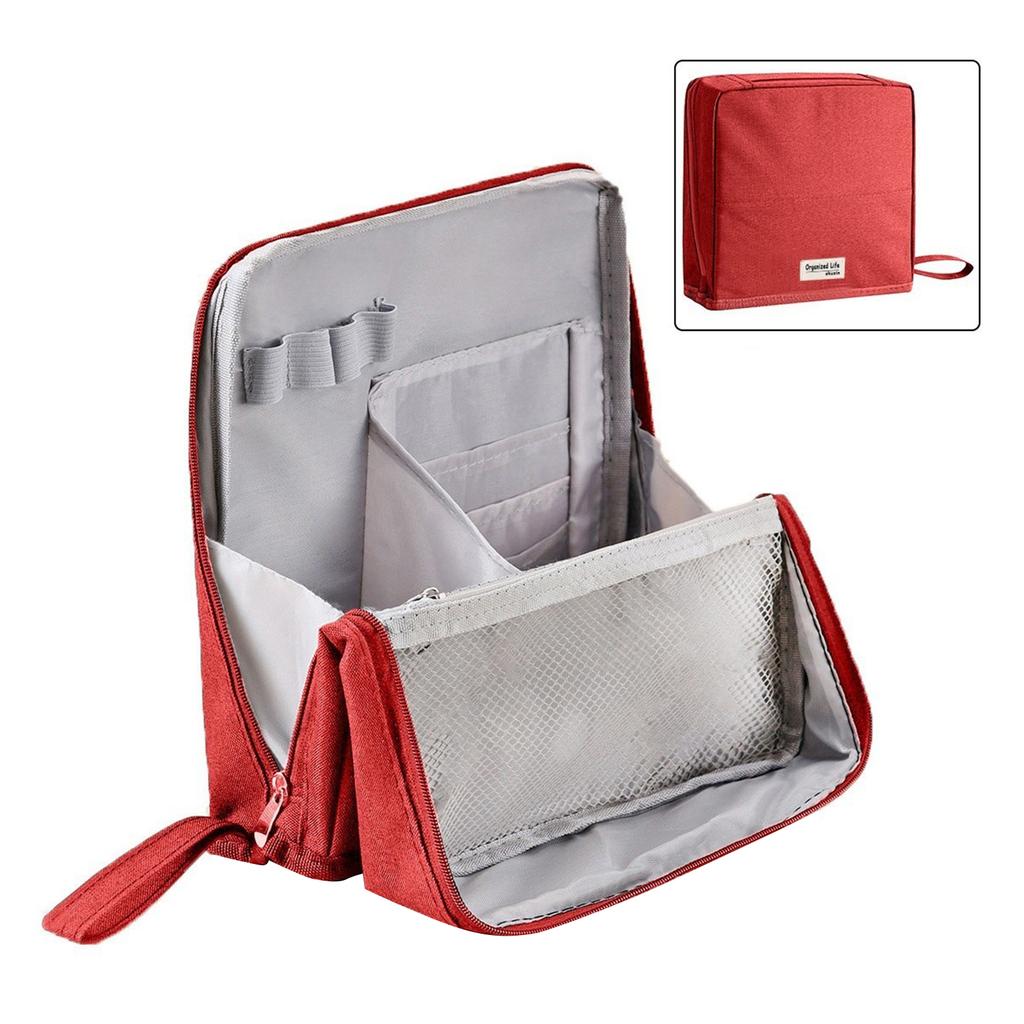 Oxford Cloth Standing Makeup Bag with Large Capacity Durable Waterproof Oxford Fabric for Home Storage Business Travel Bag