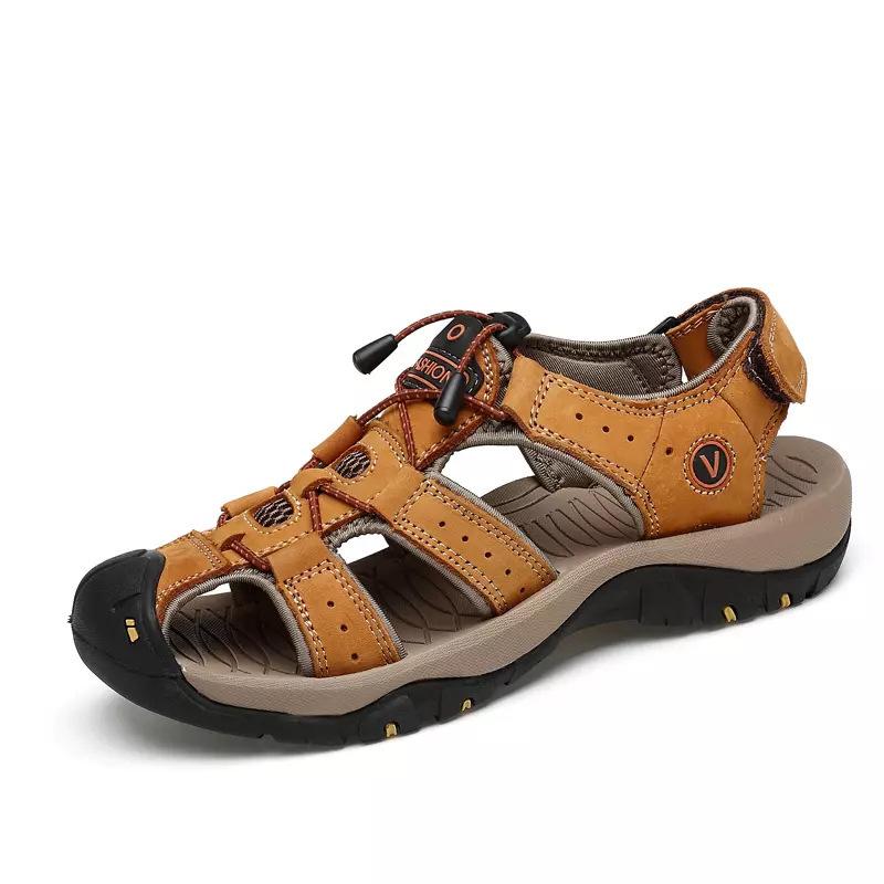 Large Size Sandals Summer New Men's Hollow Breathable Cool Slippers Outdoor Bag Head Beach Shoes 47