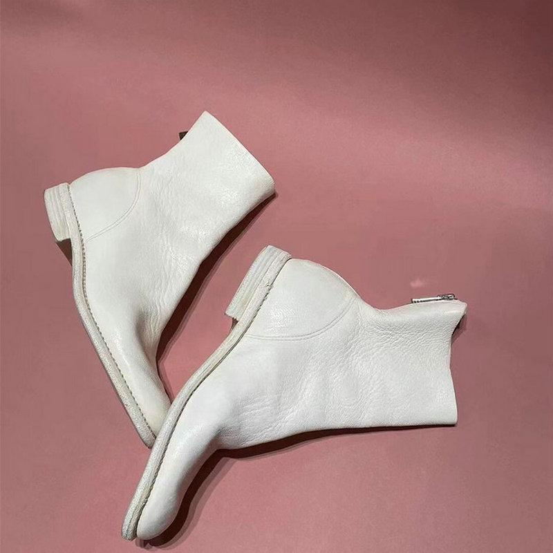 Fashion Soft Leather Designer Boots For Women 2026 New Style Rear Zipper Washable Ankle Boots Slim Boots