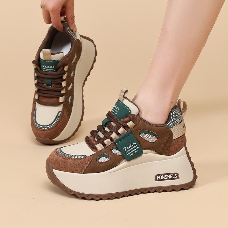 Women's 8cm Height Increase Forrest Gump Shoes Autumn and Winter Thick-soled Casual All-match Sports All-match Daddy Shoes