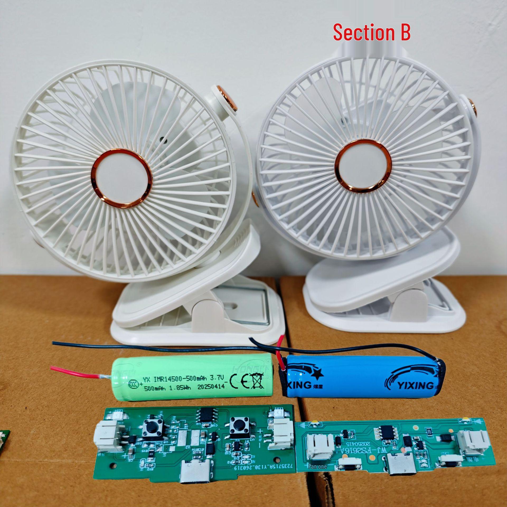 Ultra-Quiet USB Rechargeable Clip-on Desk Fan with Long Battery Life for Home or Dorm 500mAh