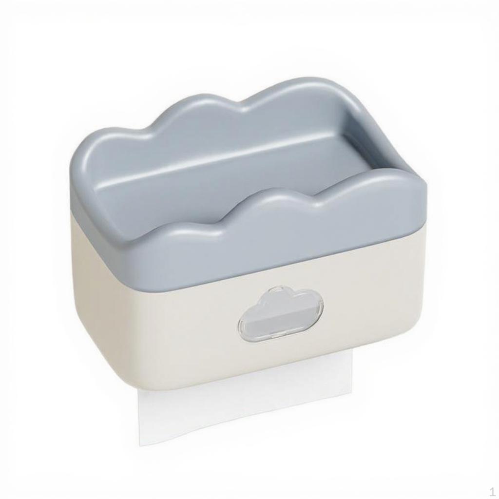 Toilet Paper Holder, WallMounted, Waterproof Tissue Box, Large Capacity, Cream Color, Modern
