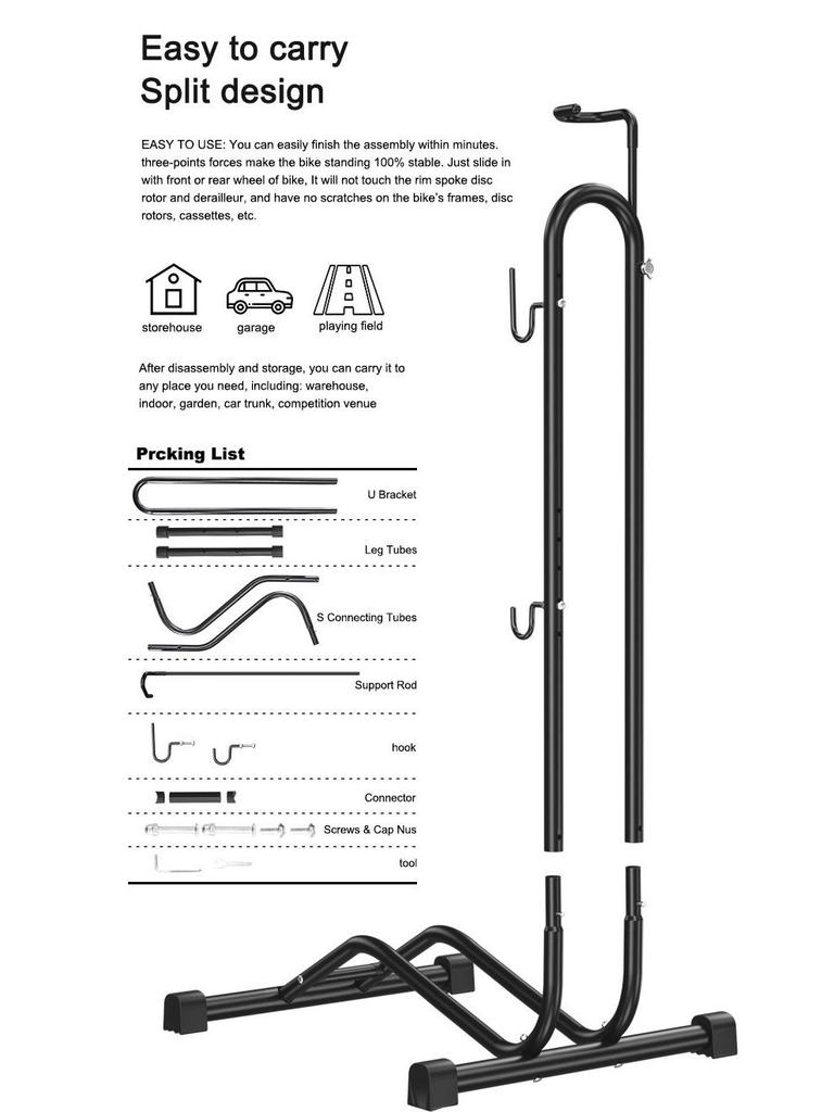 Vertical L-Shaped Bicycle Rack & Display Stand for Mountain Bikes