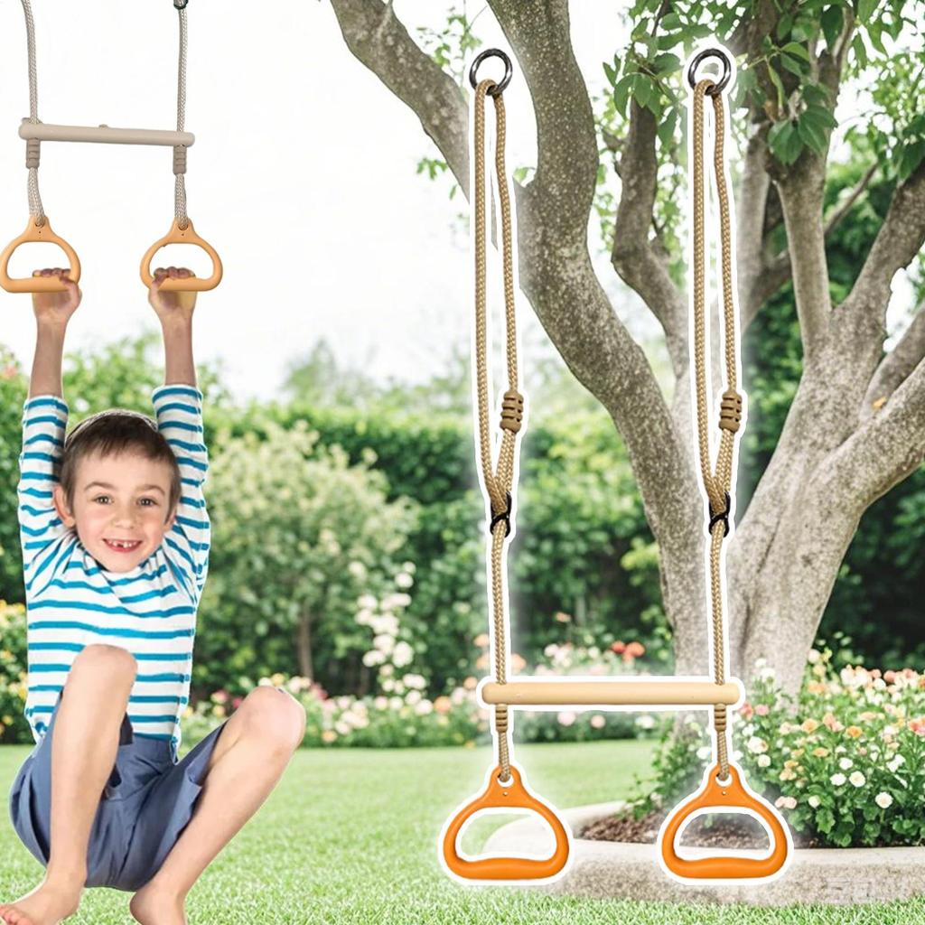 Kids Monkey Bars Swing Rings Playground Equipment Ergonomic Sensory Rings Game for Children Kids Adults Indoor Playtime Backyard