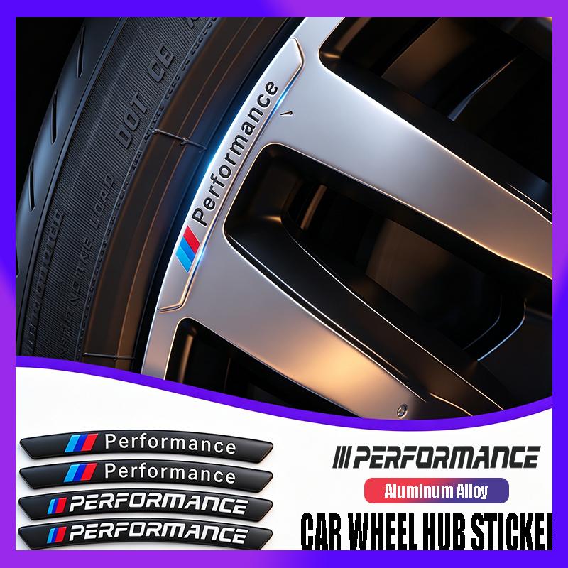 4 pieces Aluminium Car Wheel Hub Sticker Decals Accessories For BMW X1 X2 X3 X5 X4 X6 X7 iX3 F20 F10 F07 E70 E46 E90 E92 E FV7
