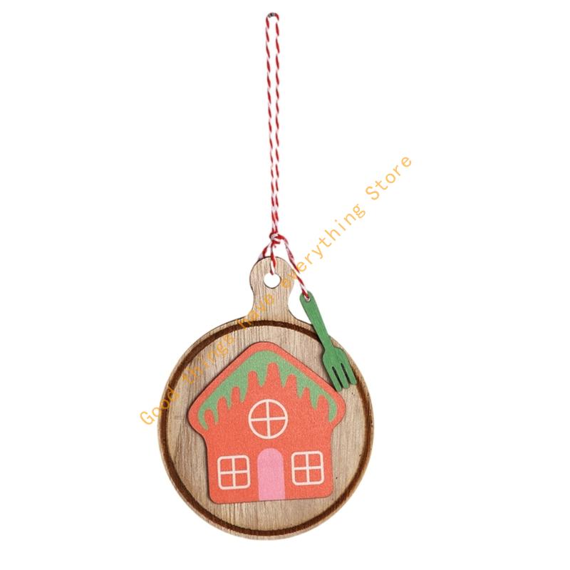 Festival Wooden Cookie Ornament Multiple Designs Hanging Ready For Christmas Tree Wall Decoration 55KF