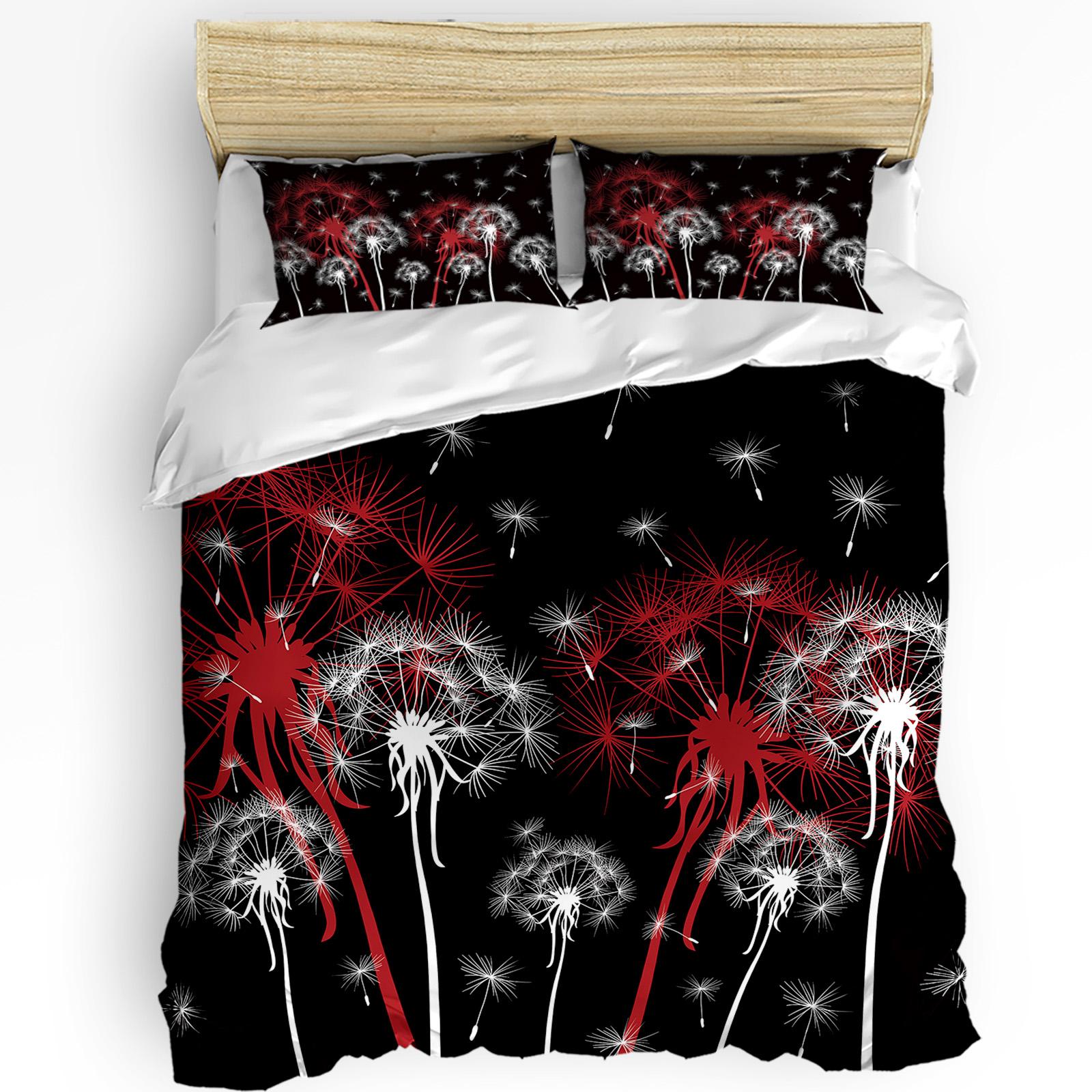 

Black And White Dandelion Plant Duvet Cover With Pillow Case Custom 3pcs Bedding Set Quilt Cover Double Bed Home Textile US King(264x228cm)