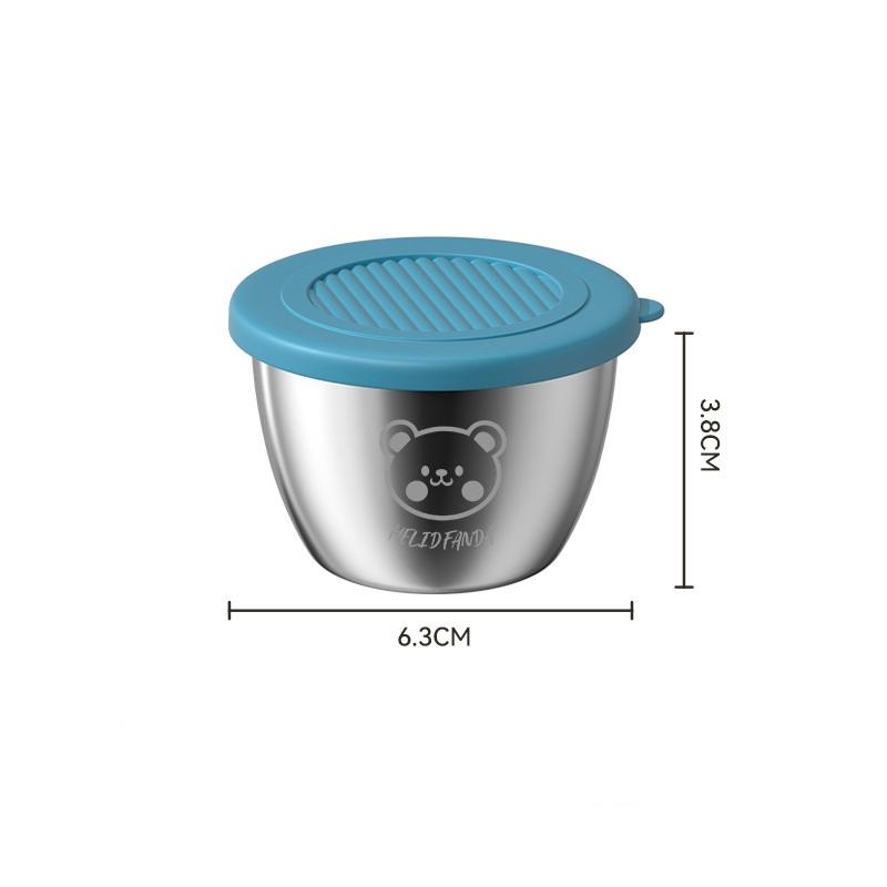 50ml Snack Dish Stainless Steel Sauce Cup with Sealed Lid Kitchen Tableware Sushi Mustard Seasoning Box Dipping Sauce Plates