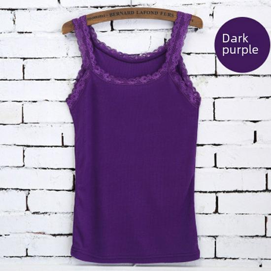 Dámský úzký top s krajkou ve tvaru U