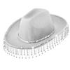 Rhinestones Tassels Cowboy Hat for Women Teens Breathable Wide Brim Beach Hat Music Festival Hat Bachelorette Party Cap
