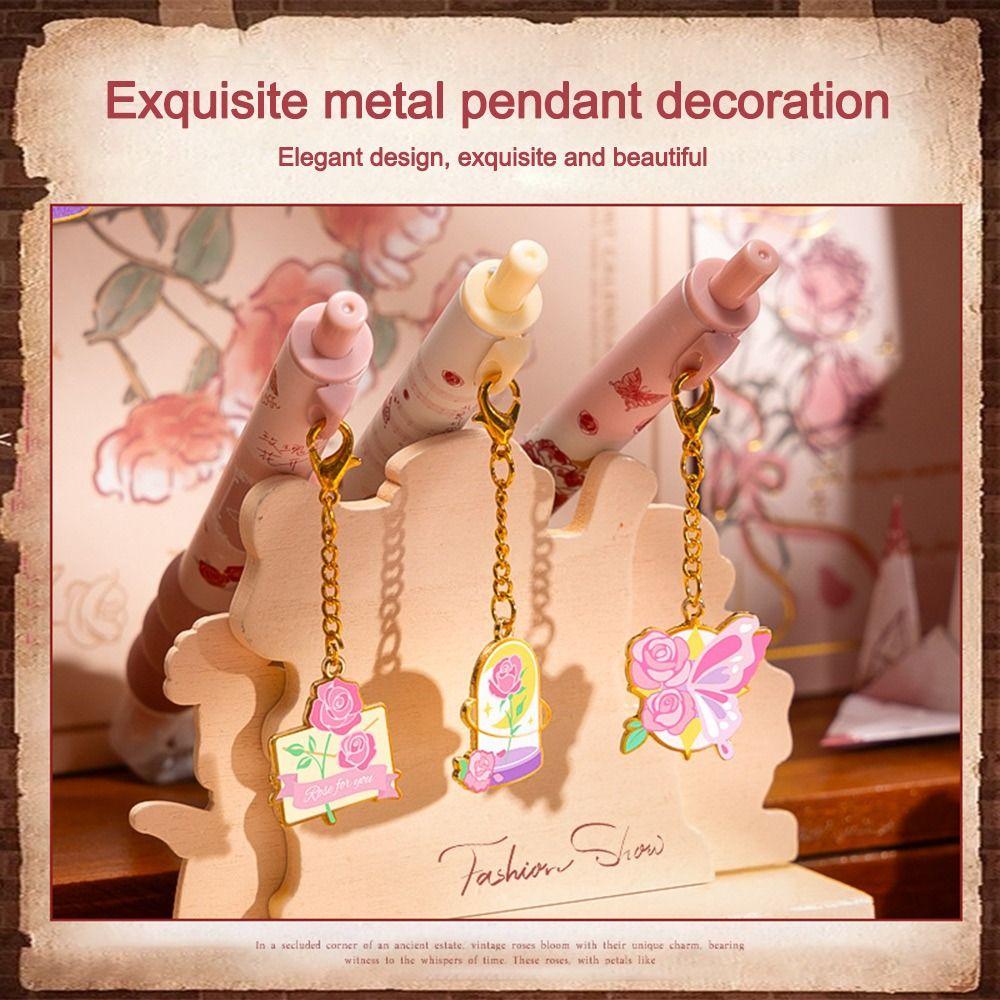 3Pcs/lot with Pendant Pen Push-action Ink Sac Pens Durable Fountain Pen