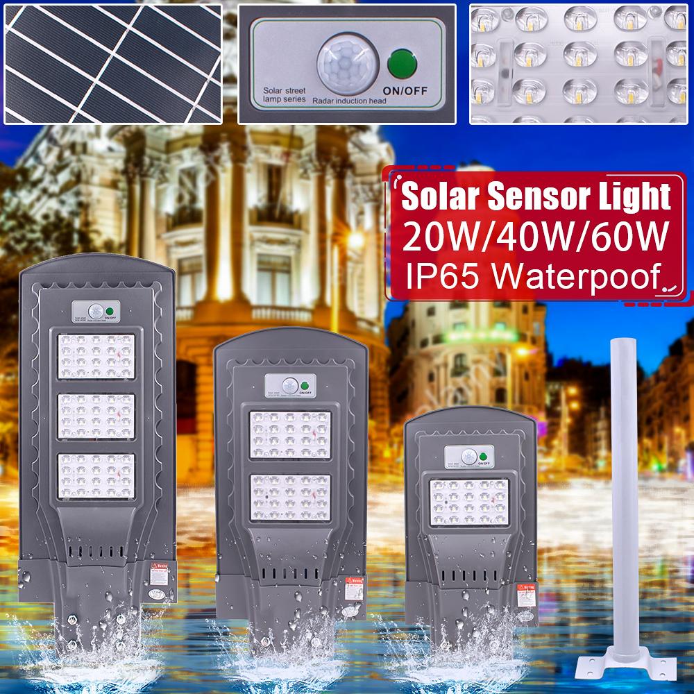 

20/40/60 Вт 2835 SMD светодиодный солнечный свет уличный солнечный светильник с питанием от солнечного света водонепроницаемый PIR датчик движения уличный фонарь для украшения сада