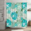 Beach Style Shower Curtain, Blue And White Floral Design, Polyester Fabric, Water Resistant, Customizable Size Add A Touch Of Tr