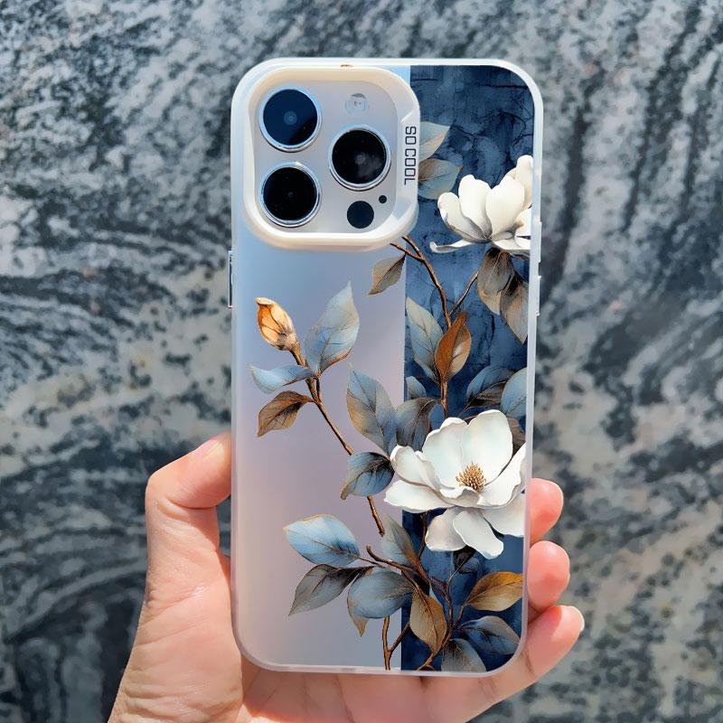 Vintage Elegant Pink Peony Flower Phone Case for Iphone 16 15 11 12 14 Pro Max 13 Mini Pro Max 15 14 Plus Shockproof Laser Cover
