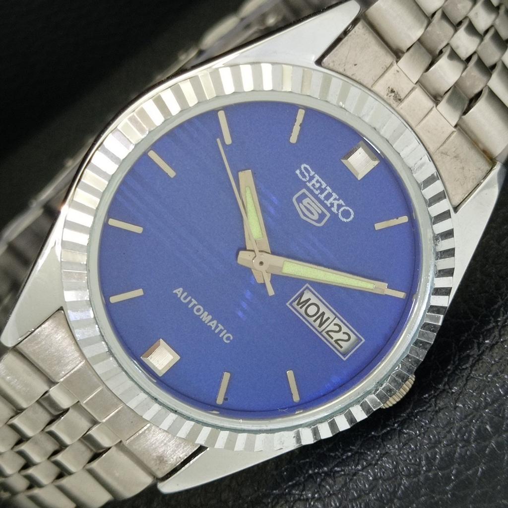 

ВОССТАНОВЛЕННЫЕ ВИНТАЖНЫЕ МУЖСКИЕ ЧАСЫ SEIKO 5 AUTOMATIC 6309A ЯПОНИЯ С СИНИМ ЦИФЕРБЛАТОМ a701684-5 R206c-a701684