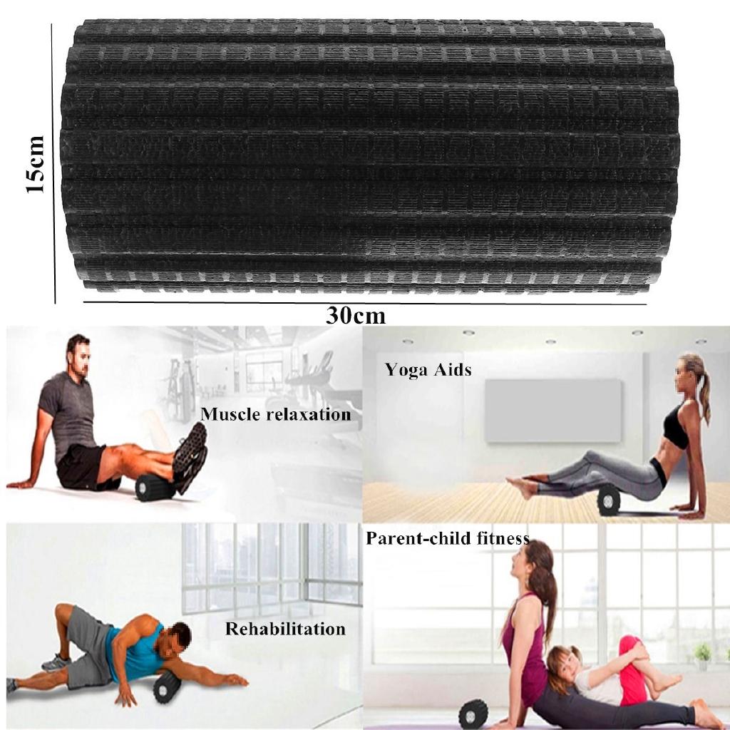 17inches 4 Speed Foam Roller Muscle Recovery Black Rechargeable Electric Vibrating Massage