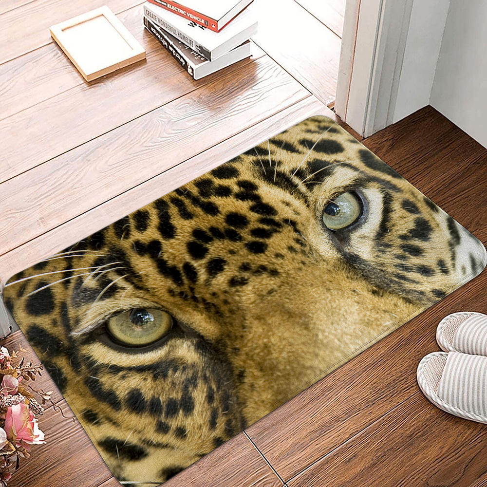 Living Room Bedroom Non-slip Suede Bath Mat Indoor Owl Cat's Eye Kitchen Floor Mat Animal Pattern Room Rug