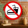 2D Flat 1pc, 8x8 In, Round Aluminum Metal Sign, No Food and Drink Sign Theme Decoration, Suitable for Door Decoration, Wall Decoration, Home, Room