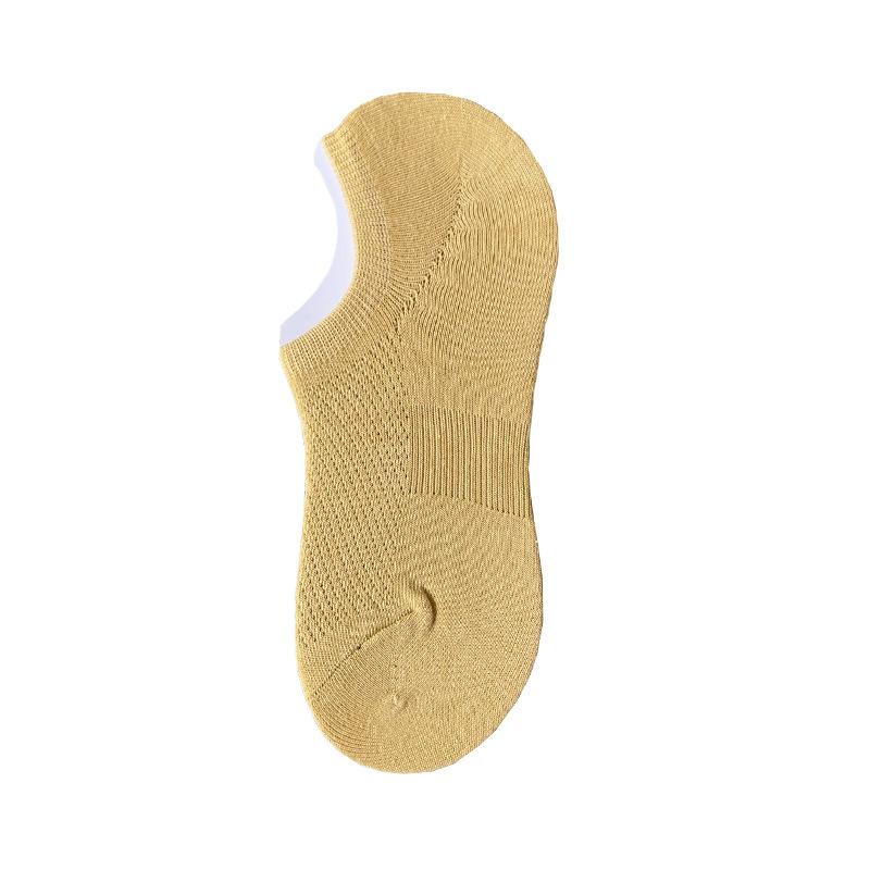 Female Spring and Summer Thin Pure Color All-match Cotton Mesh Breathable Sweat Absorption Not To Drop with The Boat Socks
