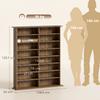 CD/DVD Storage Unit, 16 Compartments, 12 Adjustable Shelves, 720 CDs/396 DVDs, Walnut