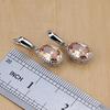 Silver 925 Bridal Jewelry Champagne Zircon Jewelry Sets For Women Earrings/Pendant/Necklace/Rings/Bracelet