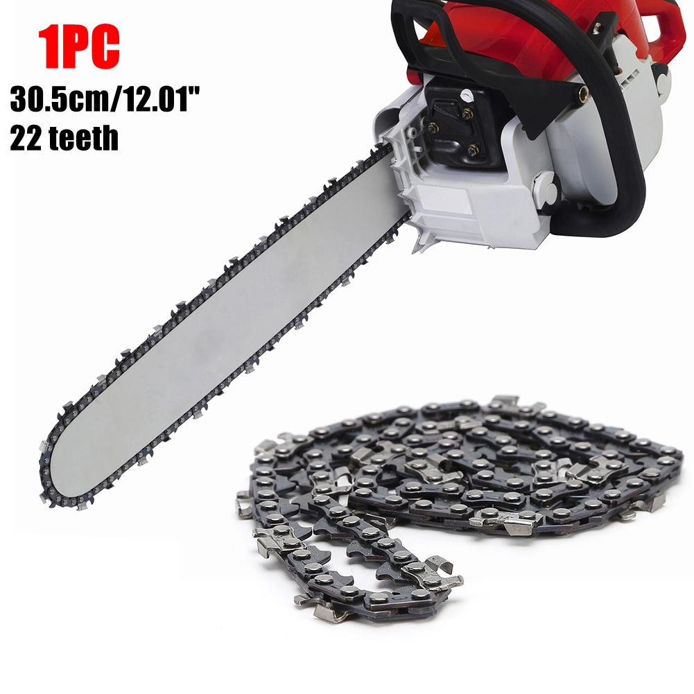 

5-1 шт. 12-дюймовая металлическая запасная цепь для бензопилы, 22 зуба, 45 ведущих звеньев, цепь для электропилы для резки древесины и веток, лезвие