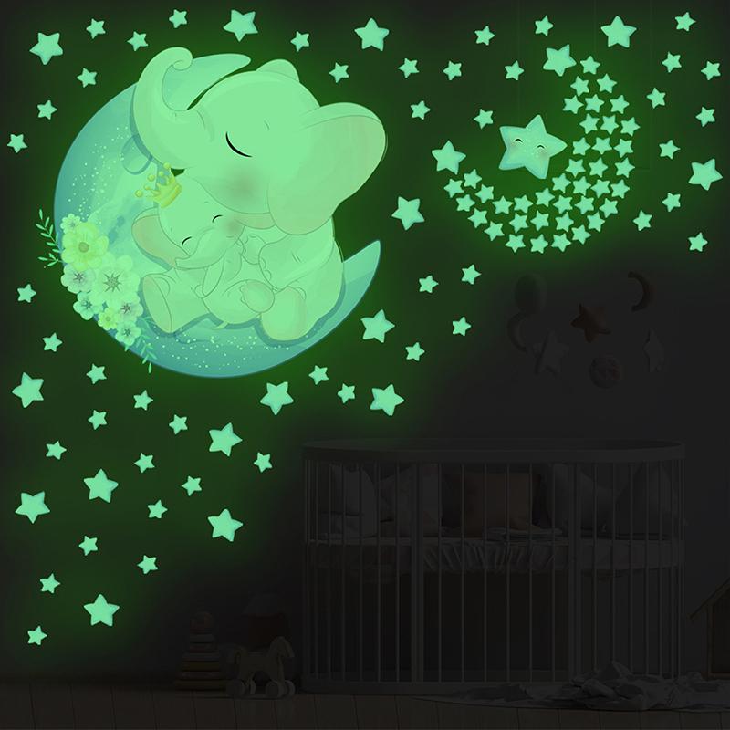 Night -Ray Animal Star Wall Sticker Background Wall Decoration Diy Fluorescent Stickers