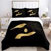 Magic Astrology Esoteric Gold Print Three Piece Set Fashion Bedding Article Children Or Adults For Beds Quilt Covers Pillowcases