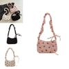 Fashionable Corduroy Crossbody Bag 2024 Summer Trendy Shoulder Bag With Strawberry Pattern