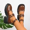 Fashionable and Sexy Bow Mary Jane Shoes Spring and Autumn New Round Toe Thick Sole Comfortable Casual Single Shoes for Women
