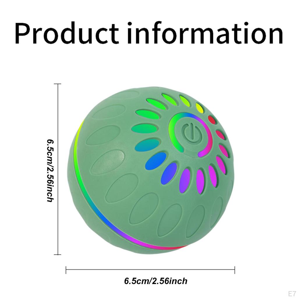Interactive Dog Ball Toy Moving Ball, USB Rechargeable with Colorful Light Pet Automatic Rolling
