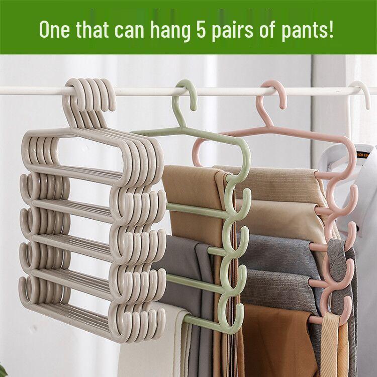 Multilayer Pants Hanger with Clips - Versatile Wardrobe Storage Rack for Clothes