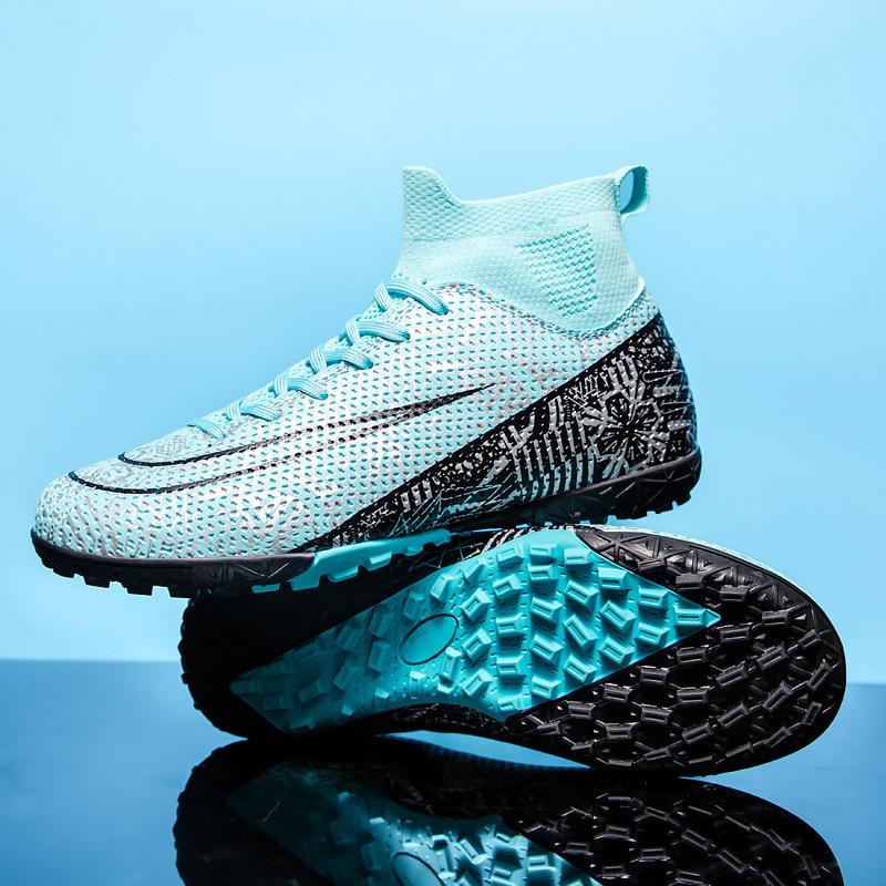 Women's nails artificial turf one piece 2025 game shoes leather feet long nails high-top football shoes boys' training broken