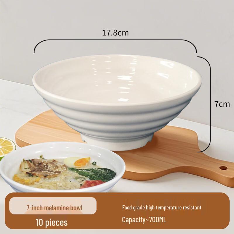 7-inch Melamine Noodle Bowl (Set of 10)