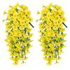 2/4Pcs UV-Resistant Artificial Flowers Morning Glory Eucalyptus Hanging Flower Plants Wedding Home Outdoor Garden Decoration