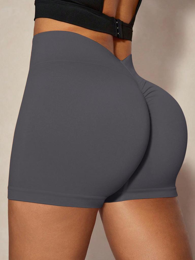 Hohe nahtlose Peach-Lift Fitness-Shorts - Damen Schnelltrocknende Yoga- und Sportbekleidung