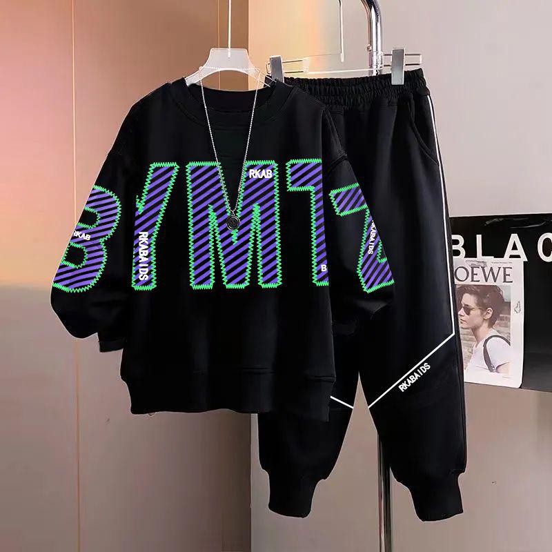 Teen Boy Handsome Hoodie and Sweatpants Set - Junior High Long Sleeve Autumn/Winter Outfit for Big & Tall Boys Age 15