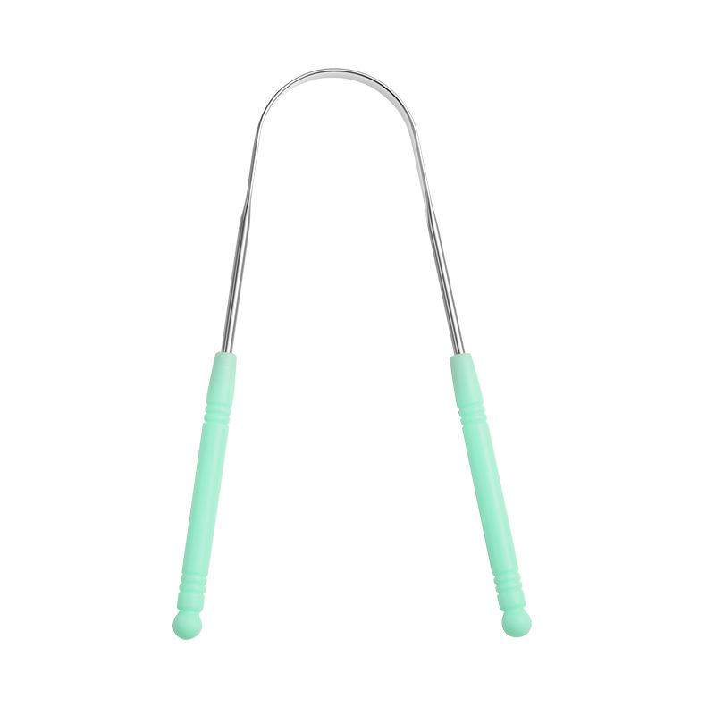 

1-piece Reusable Stainless Steel Tongue Cleaner, Tongue Scraper, Tongue Care Tool with Comfort Grip Design світло-зелений колір