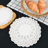 100pcs White Round Lace Doilies Paper Coaster Placemat Cake Mat DIY Craft Gift Packaging Wedding Birthday Party Table Decoration
