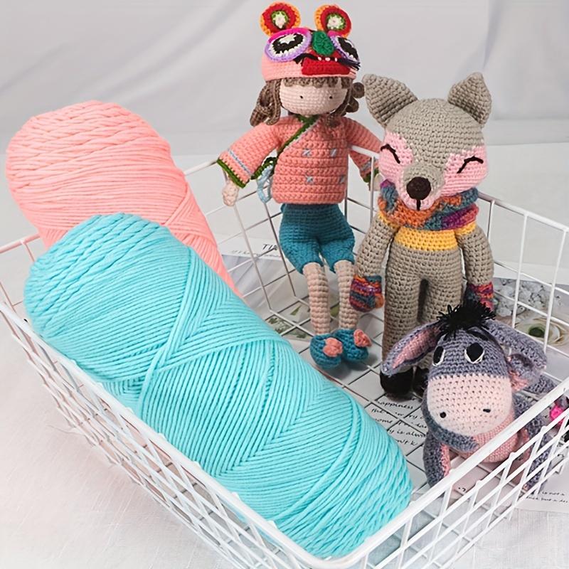 2er-Pack Acrylgarnknäuel (190g/6.7oz, 380m/416yd) – Mehrfarbiges Kammgarn zum Stricken & Häkeln – Weiche Milchfaser für Amigurumi,