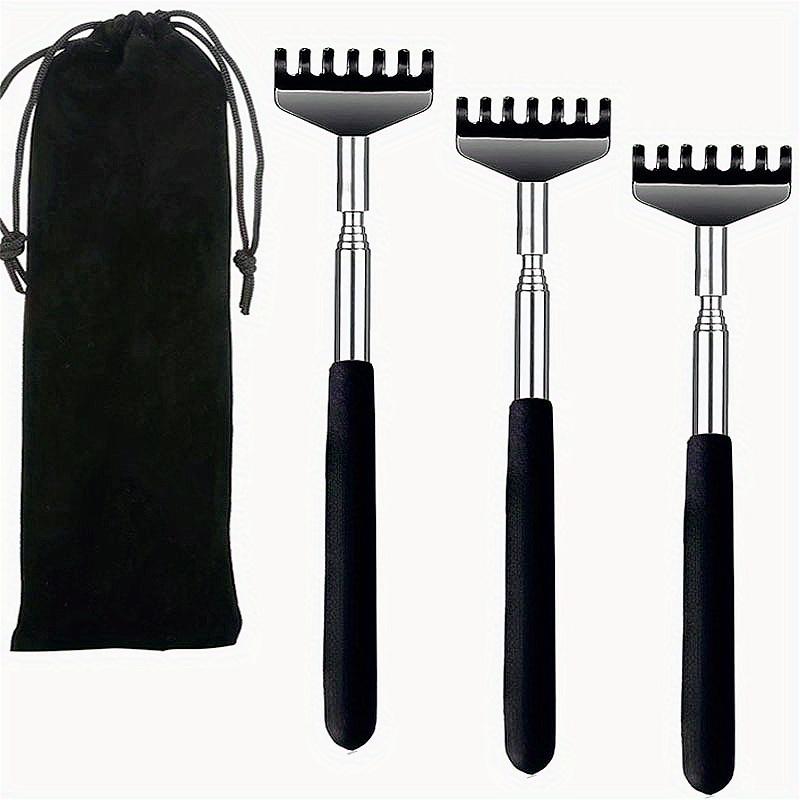 

3 шт. Раздвижные чесалки для спины из нержавеющей стали, телескопический массажер для царапания, раздвижной телескопический инструмент против зуда, расслабление спины