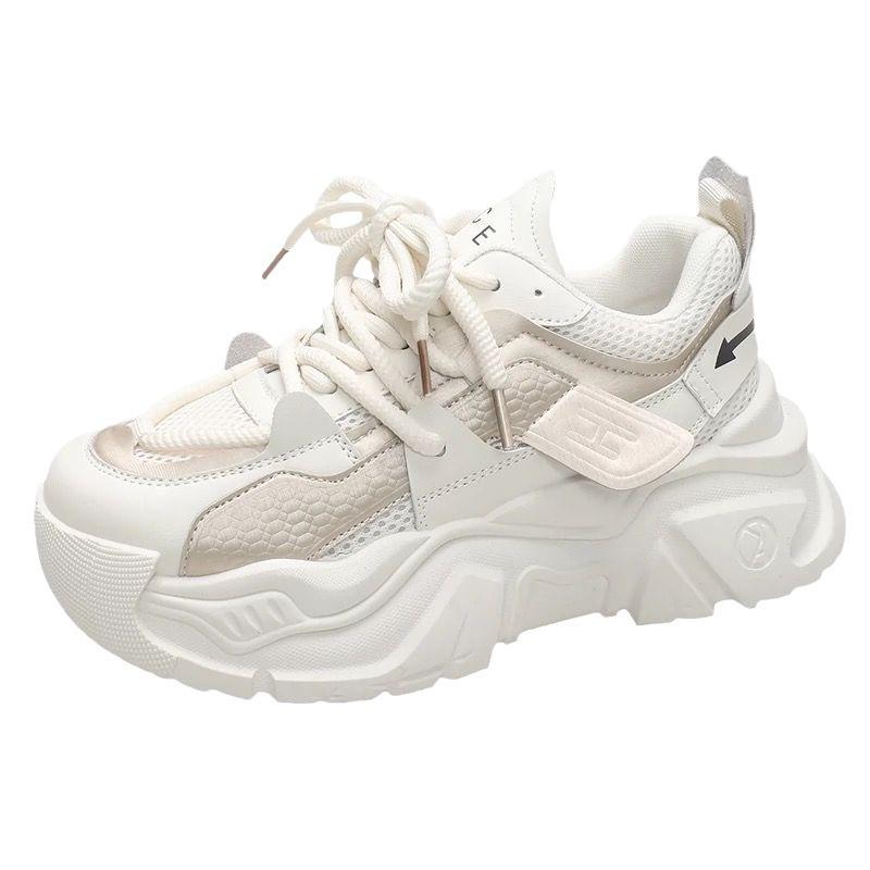 Showing Feet Little Dad Shoes Women's 2025 New Spring and Autumn Muffin Platform Women's Shoes Small Sports and Leisure Shoes