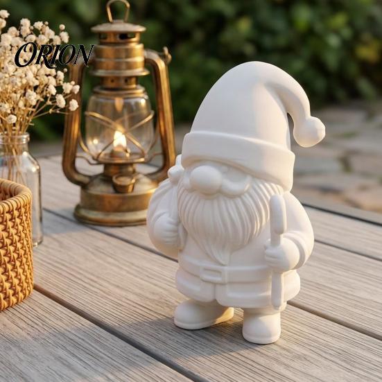 DIY Christmas Decoration 3D Printed Santa Claus Figure for Painting, Tabletop Holiday Decor Ornament, White Resin Figurine Desk Shelf Display Handmade