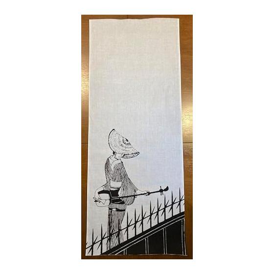 Tenugui Hand Towel - "Kenka Tobi" (Fighting鳶) by Komura Setsutai, 100% Cotton, Made in Japan, Tokka Fabric, Gentle on Skin, Lightweight
