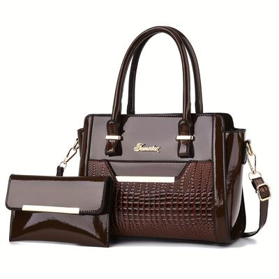 Eleganta Retro PU Ādas Rokassomiņa, Reljefs ar Ķirzaku un Astoņkāji, Lielas ietilpības Plecu Soma