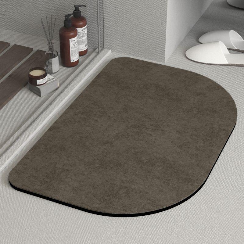 Quick-Dry Anti-Slip Diatom Mud Bath Mat - Solid Color, Water-Absorbent Bathroom Floor Mat