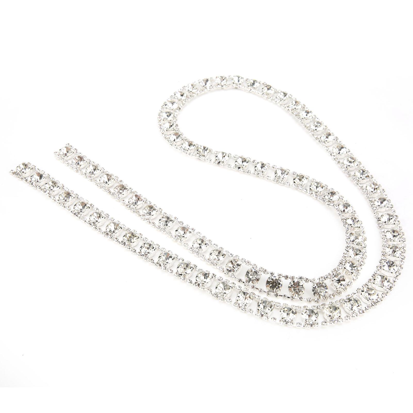 

Rhinestone Close Chain Shiny Firm Claw Drill Chain for Crafts Sewing DIY Jewelry Wedding