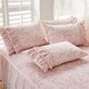 Flower Decorative Princess Lace Bed Skirt 100% Cotton-padded Thicken Bed Skirt Home Non-slip Mattress Cover Protector Bed Cover